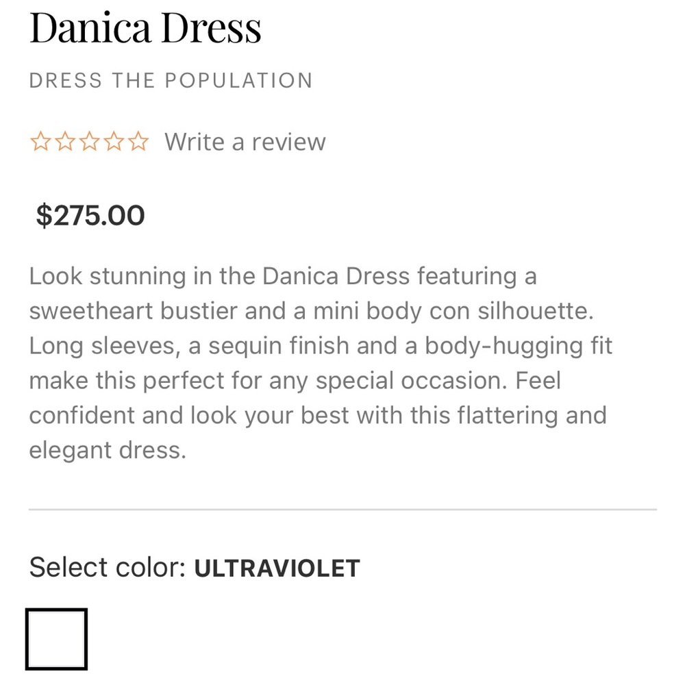 BNWT Dress the Population Danica Dress - Picture 3 of 5